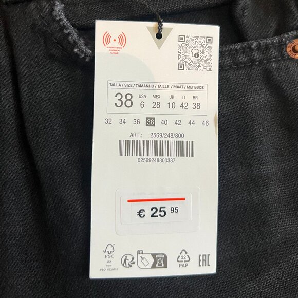 Never Worn Zara New Mom Jeans Black Size 06 - Picture 3 of 6